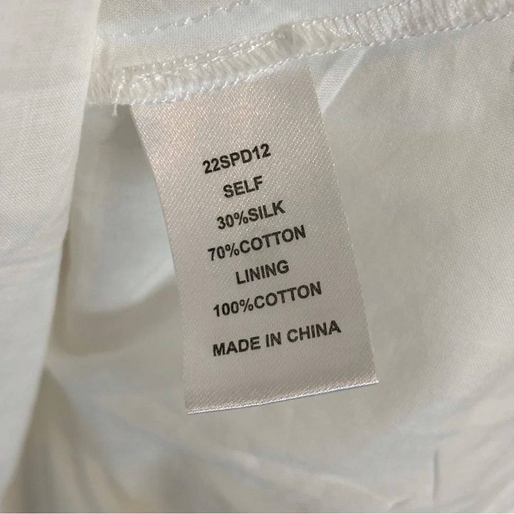 Hunter Bell Evelyn White Silk Cotton Lace Trim Square Neck Midi Maxi Dress 6 - Picture 11 of 12